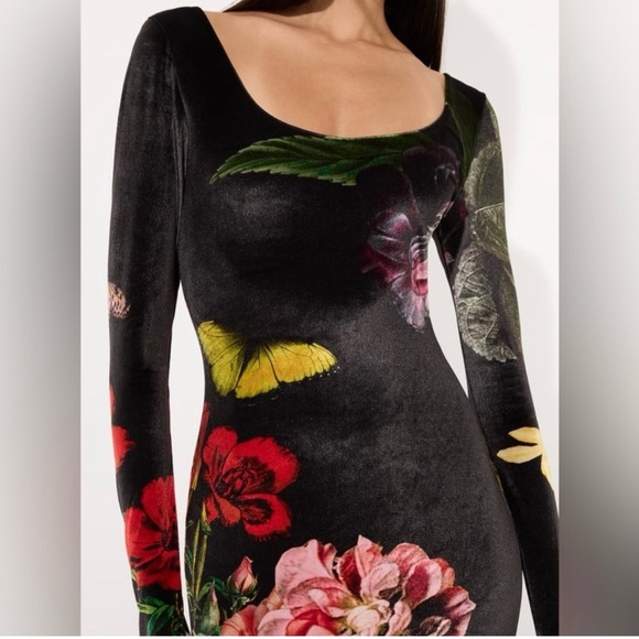 Alice + Olivia Delora Floral Scoopneck Midi-Dress Size 4 NWT - Picture 7 of 8